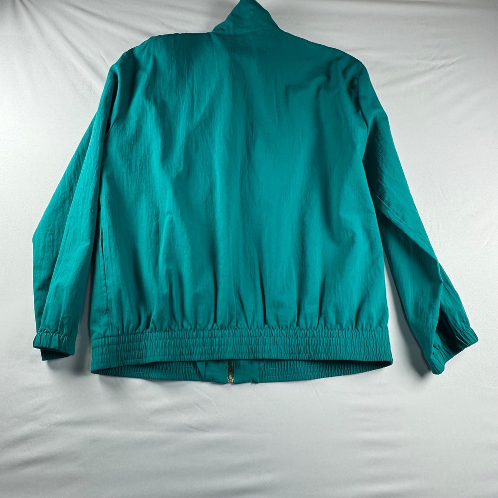 Vintage Teddi Tracksuit Teal Green 2 Piece Set Pleated Jacket Pants Womens Med. - Picture 7 of 13